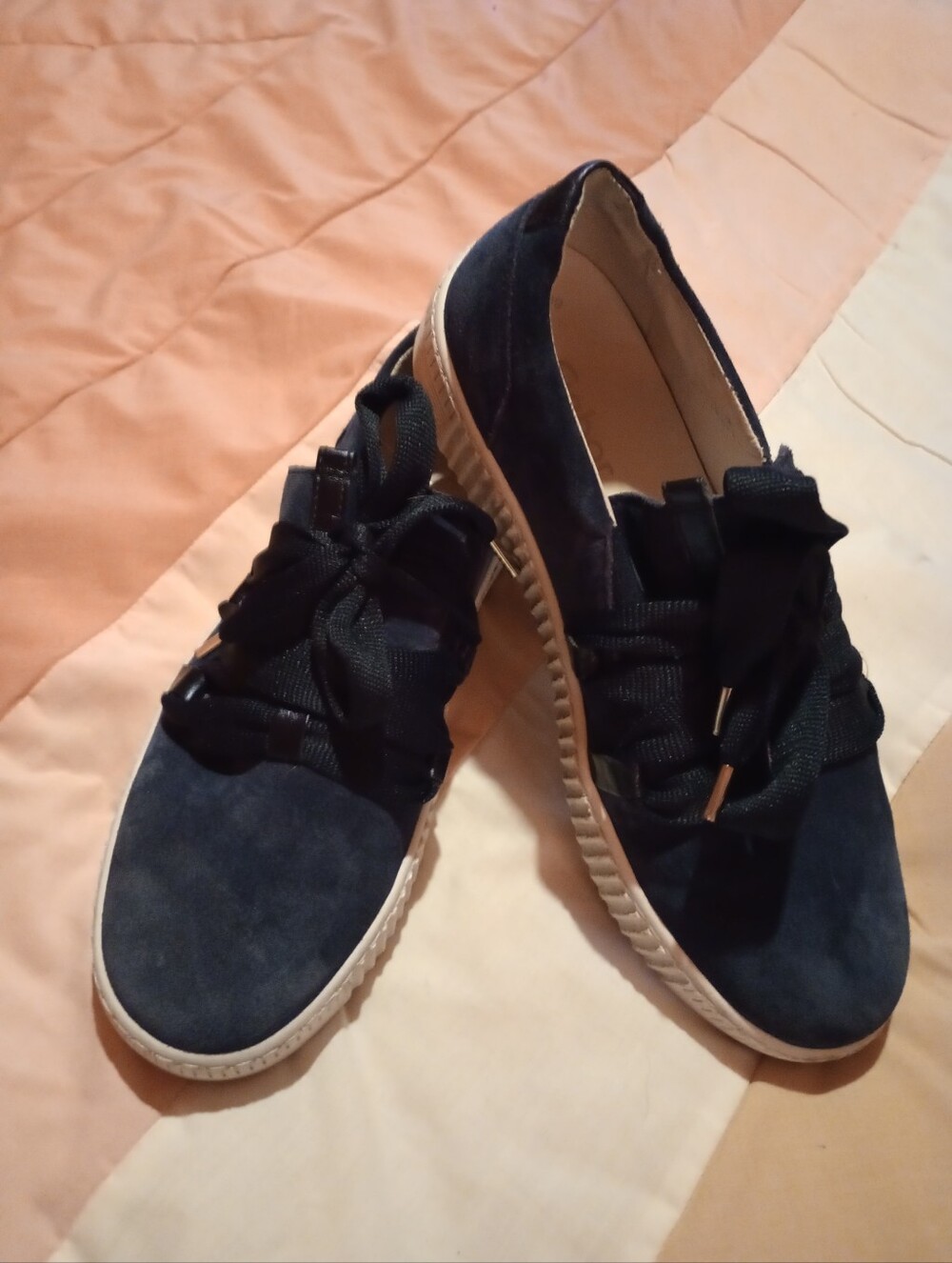 Women's Gabor Suede Sneakers Ribbon Lace Platform Comfort Casual Shoes